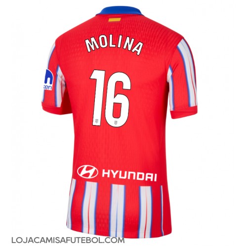 Camisa de Futebol Atletico Madrid Nahuel Molina #16 Equipamento Principal 2024-25 Manga Curta